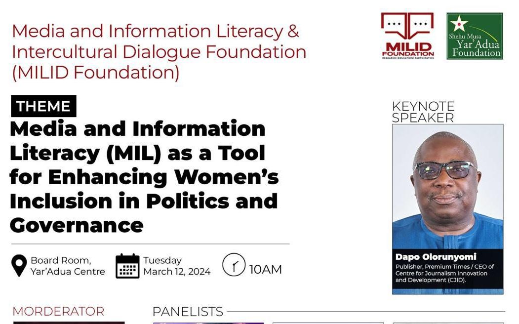 MILID Foundation To Hold Dialogue On Media And Women’s Inclusion In Politics